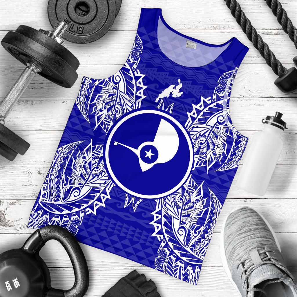Yap Polynesian Men Tank Top Map Blue