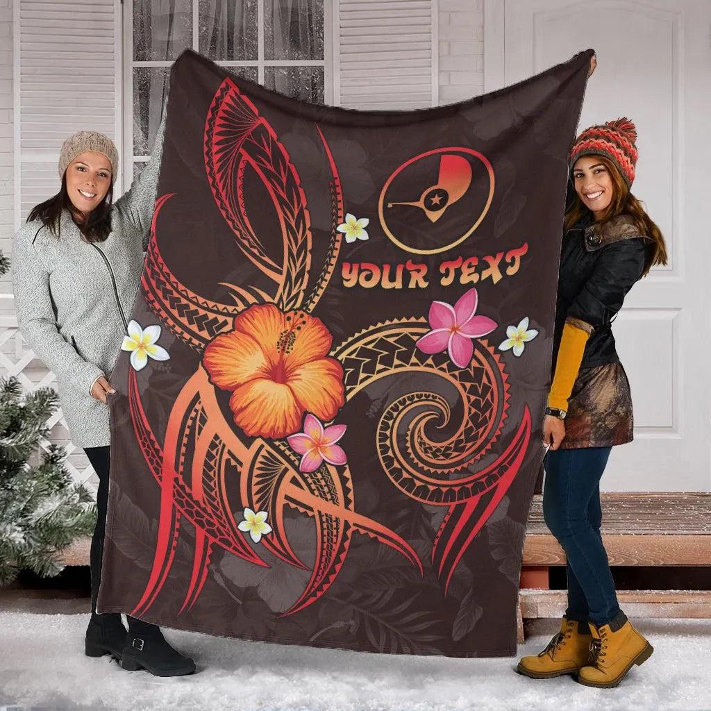 Yap Polynesian Personalised Premium Blanket - Legend of Yap (Red)