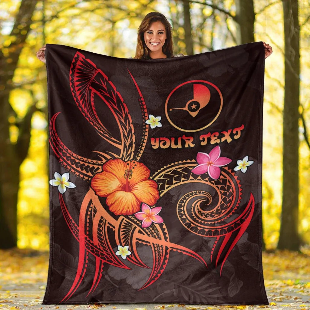 Yap Polynesian Personalised Premium Blanket - Legend of Yap (Red)