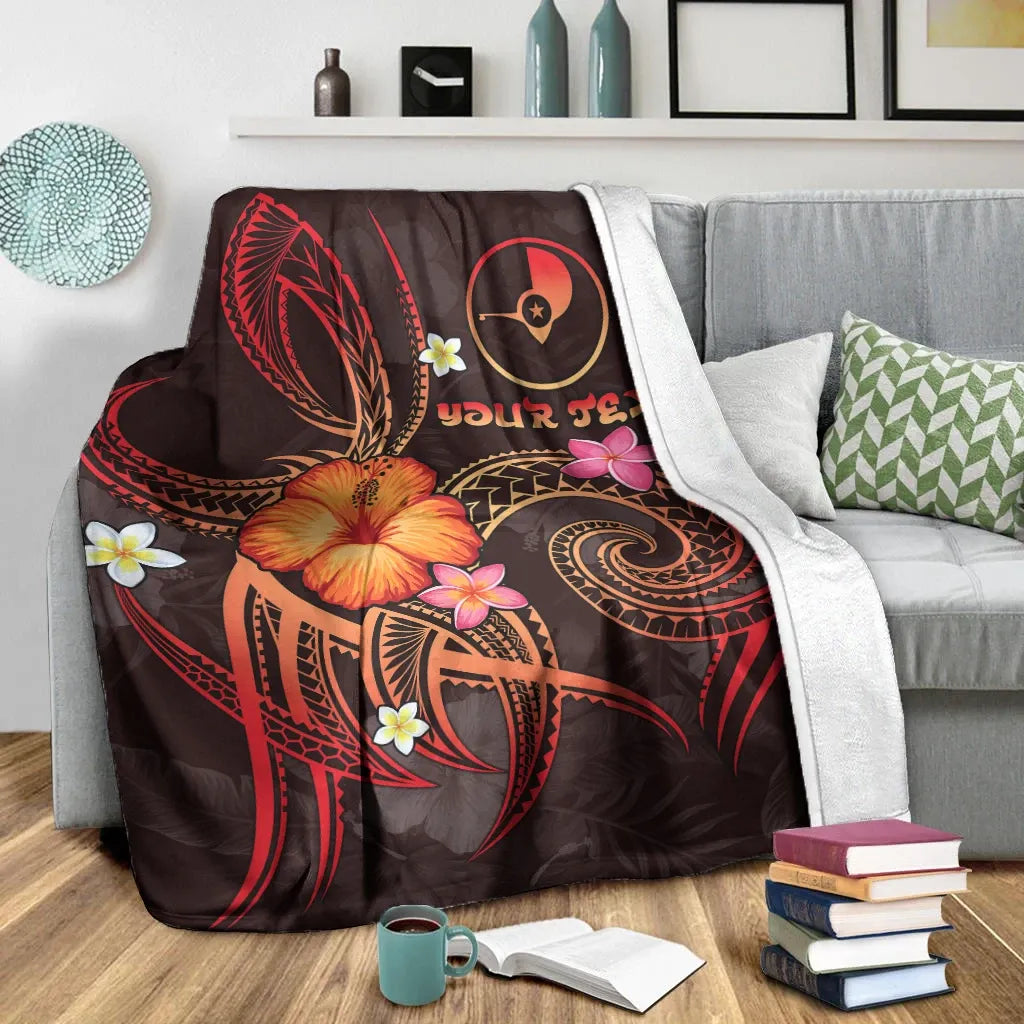 Yap Polynesian Personalised Premium Blanket - Legend of Yap (Red)