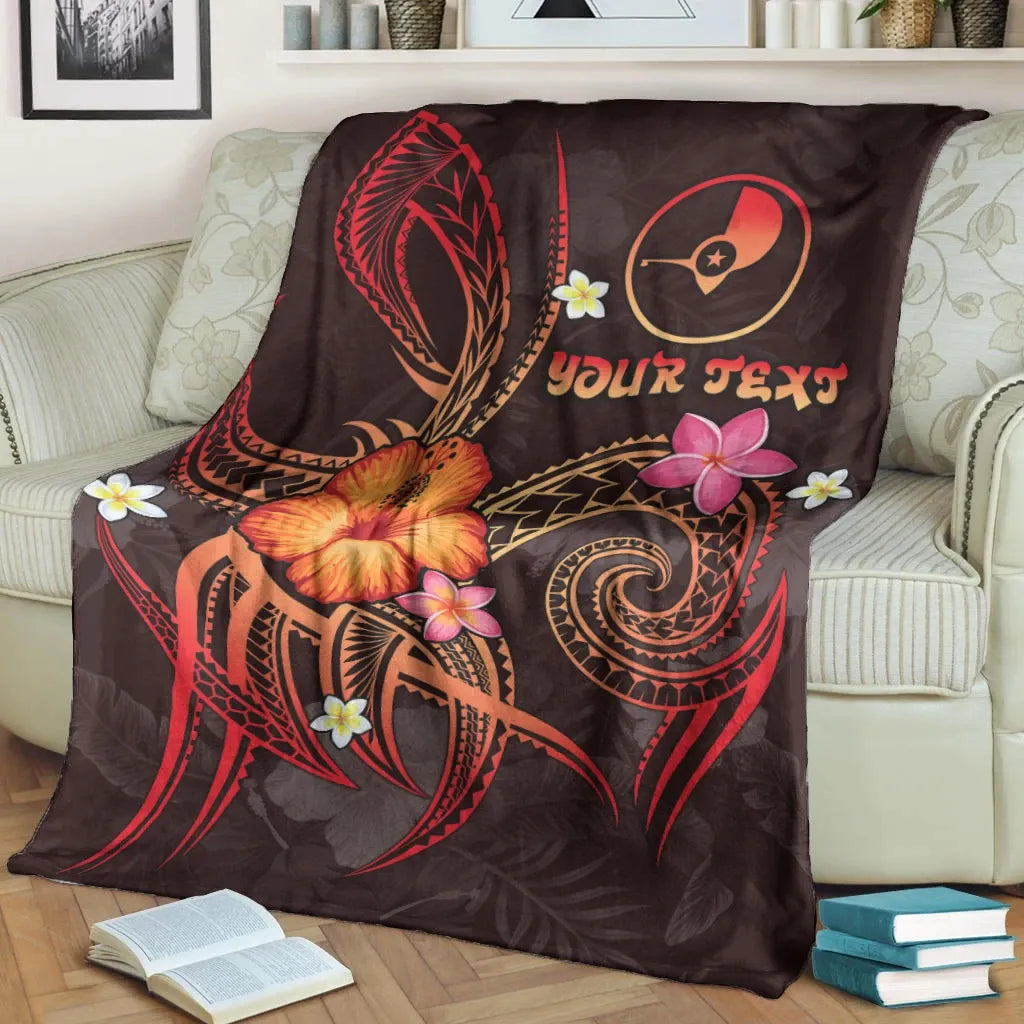 Yap Polynesian Personalised Premium Blanket - Legend of Yap (Red)