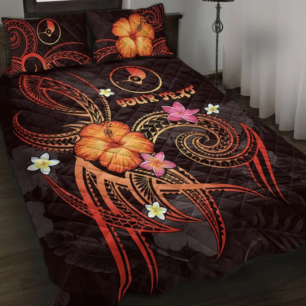 Yap Polynesian Personalised Quilt Bed Set - Legend of Yap (Red)