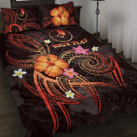 Yap Polynesian Personalised Quilt Bed Set - Legend of Yap (Red)