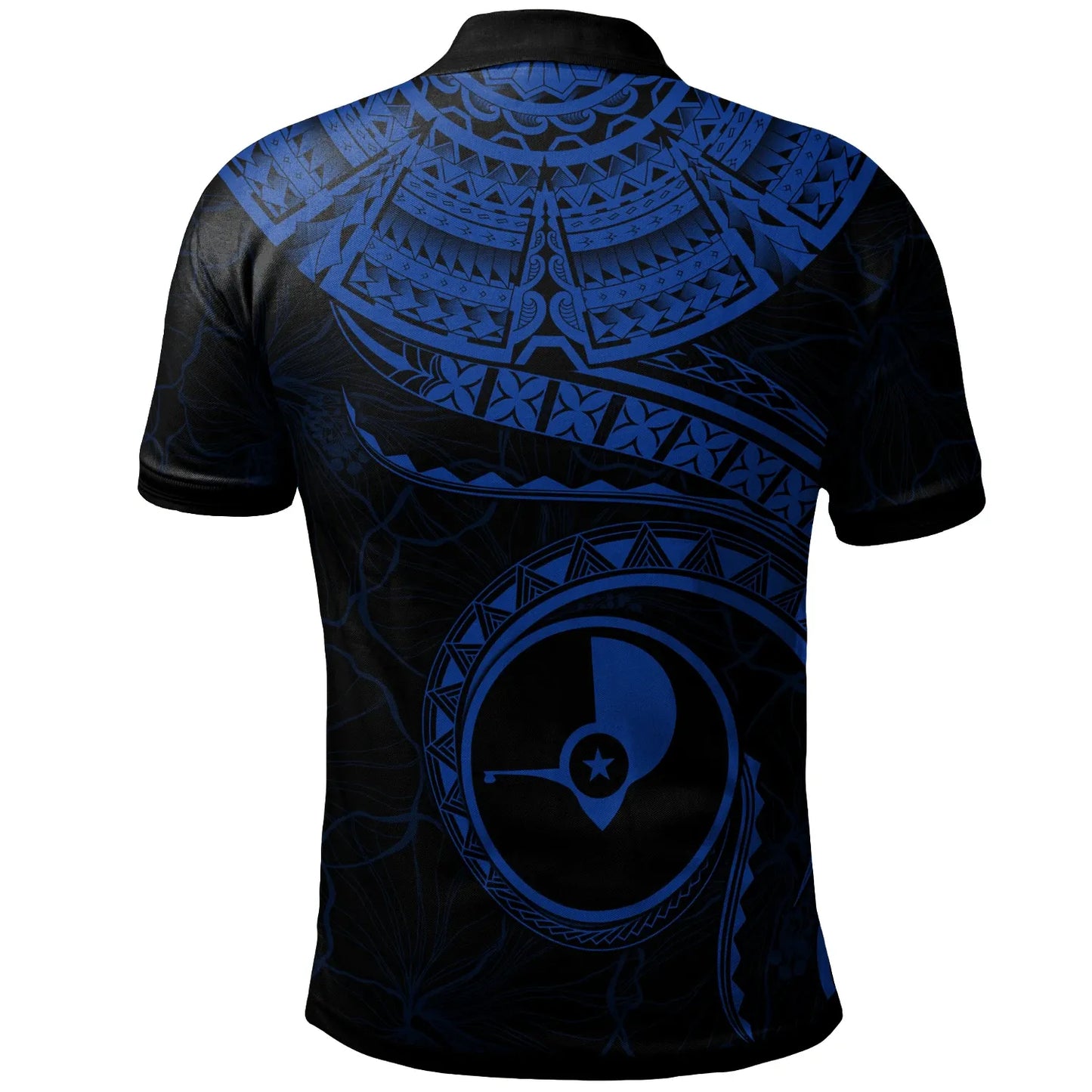 Yap Polynesian Polo Shirt - Yap Waves (Blue)