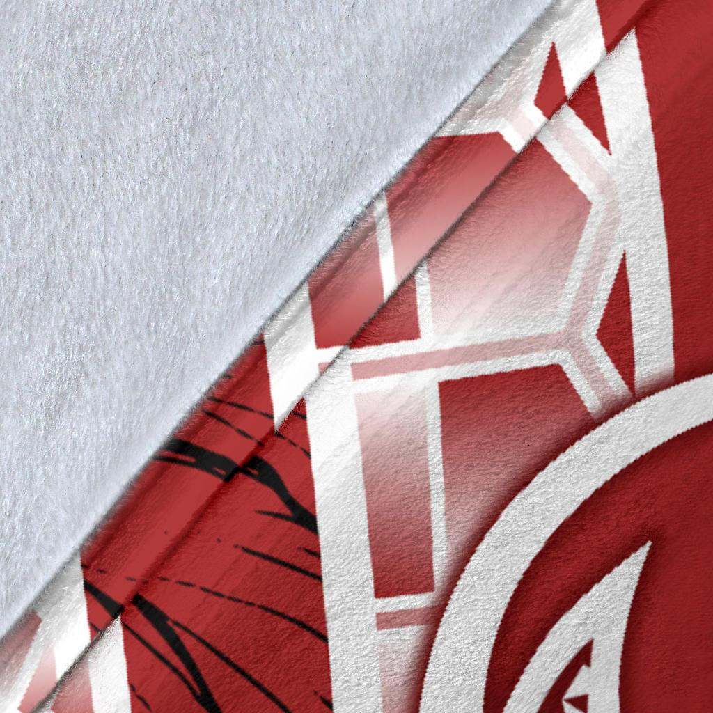 Yap Polynesian Premium Blanket - Summer Plumeria (Red)