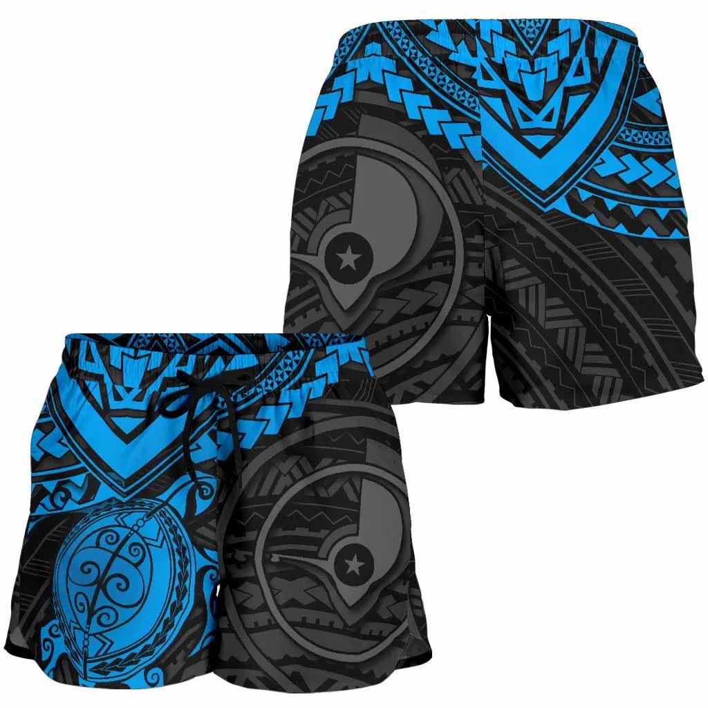 Yap Polynesian Shorts (Women) - Blue Turtle