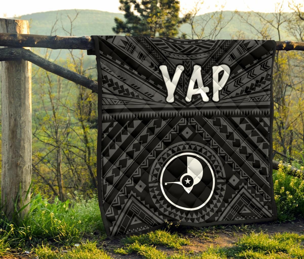 Yap Premium Quilt - Yap Seal With Polynesian Tattoo Style