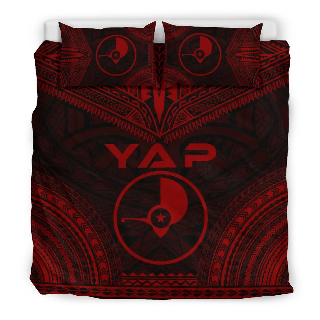 Yap Polynesian Chief Duvet Cover Set - Red Version