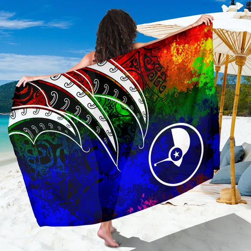 Yap Sarong - Tropical Leaf Rainbow Color