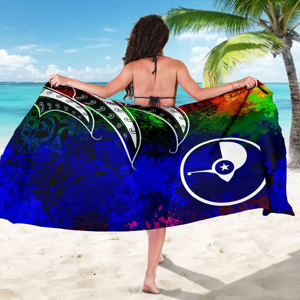 Yap Sarong - Tropical Leaf Rainbow Color