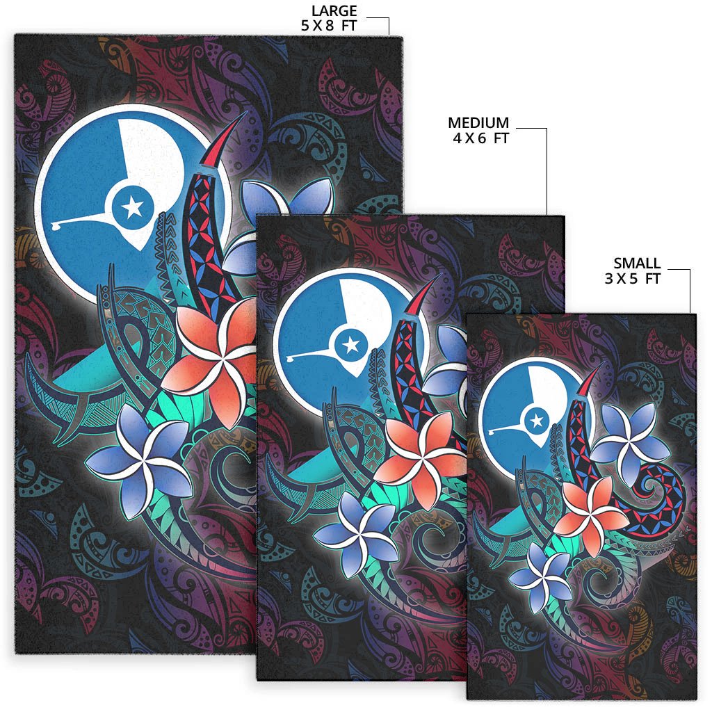 Yap State Area Rug - Plumeria Flowers Style