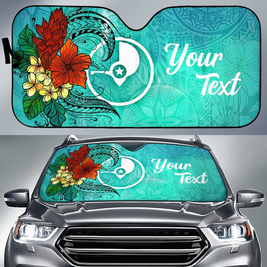 Yap State Auto Sun Shade - Tropical Flowers Style