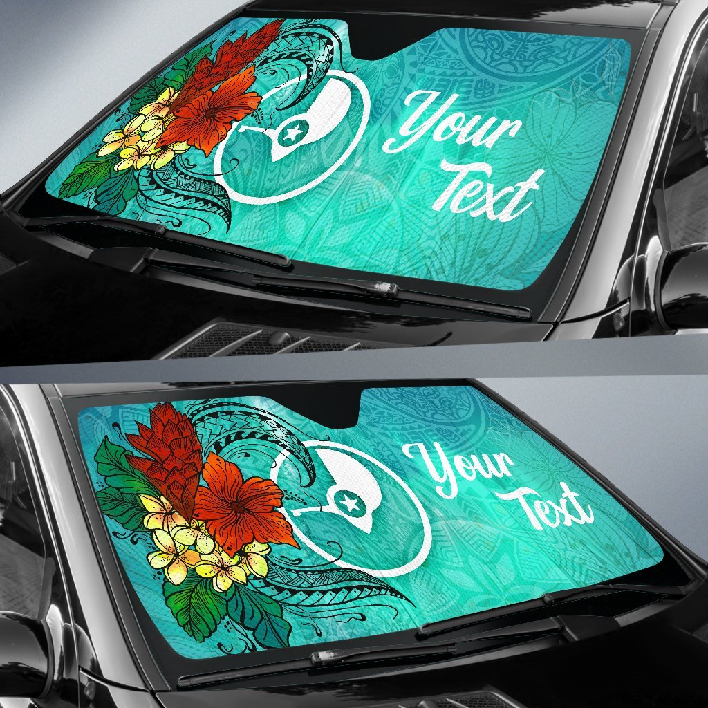 Yap State Auto Sun Shade - Tropical Flowers Style