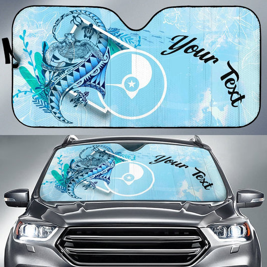 Yap State Auto Sun Shades - Custom Personalised Polynesian Turtle Under The Sea