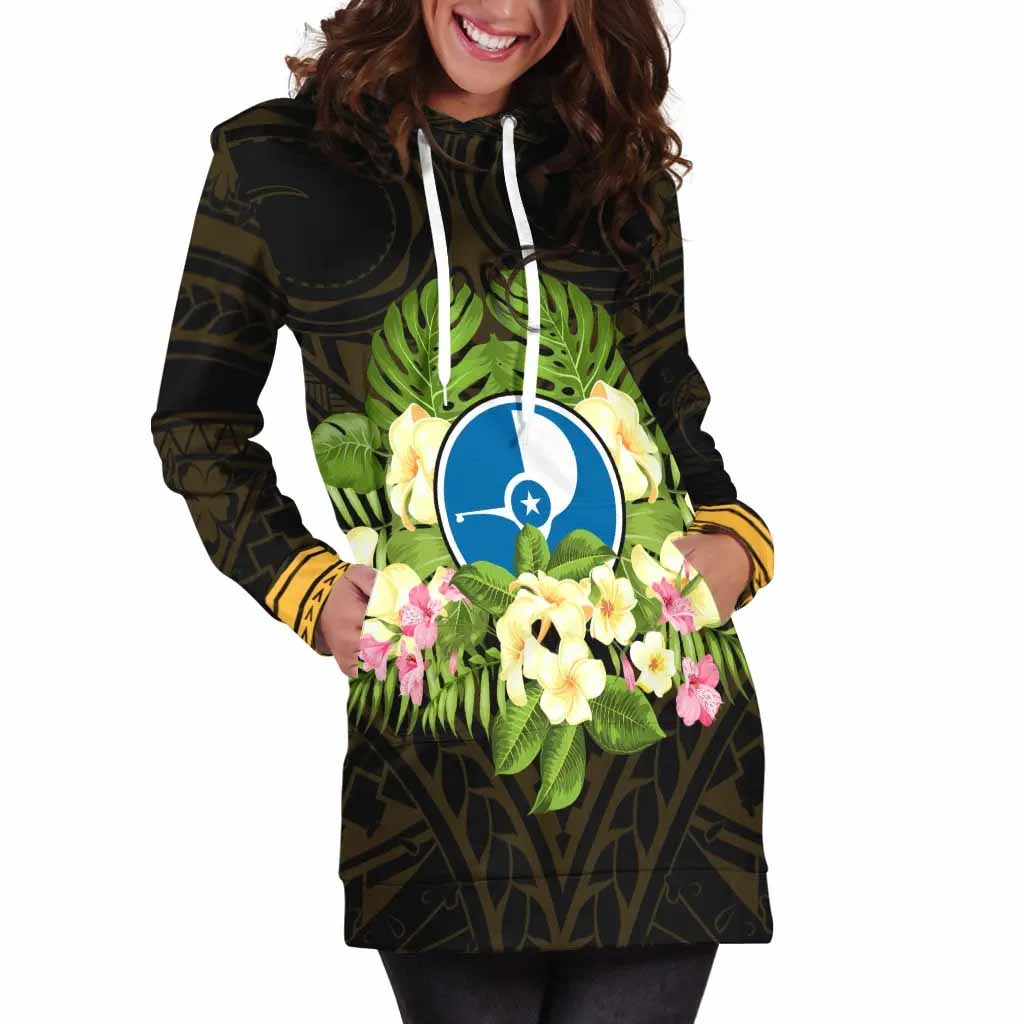 Yap State Hoodie Dress - Polynesian Gold Patterns Collection