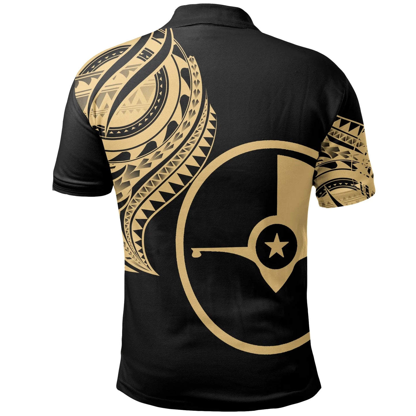 Yap State Polo Shirt - Yap State Tatau Gold Patterns