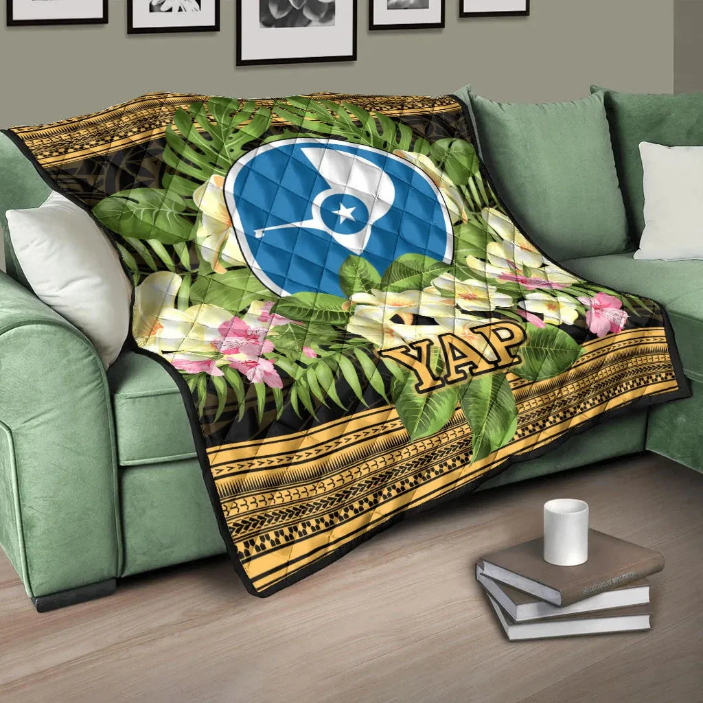 Yap State Premium Quilt - Polynesian Gold Patterns Collection