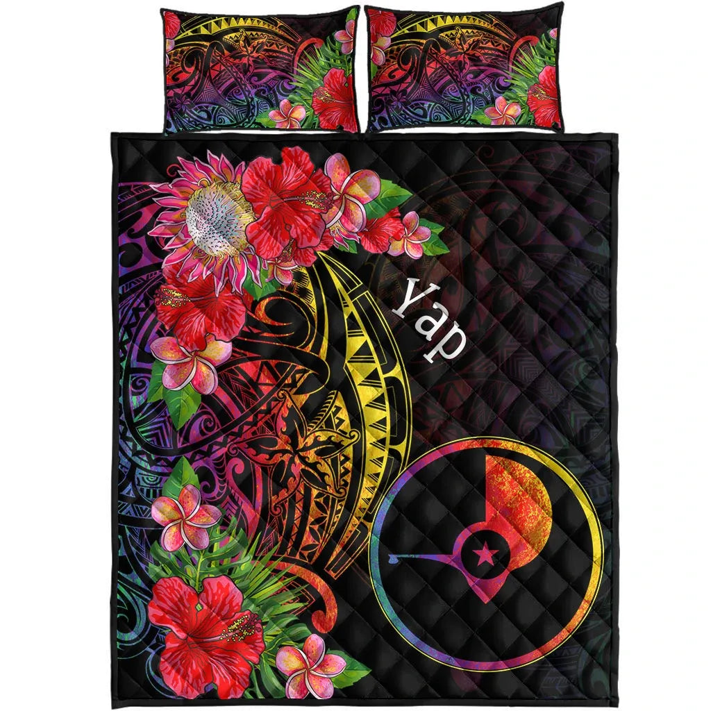 Yap State Quilt Bed Set - Tropical Hippie Style