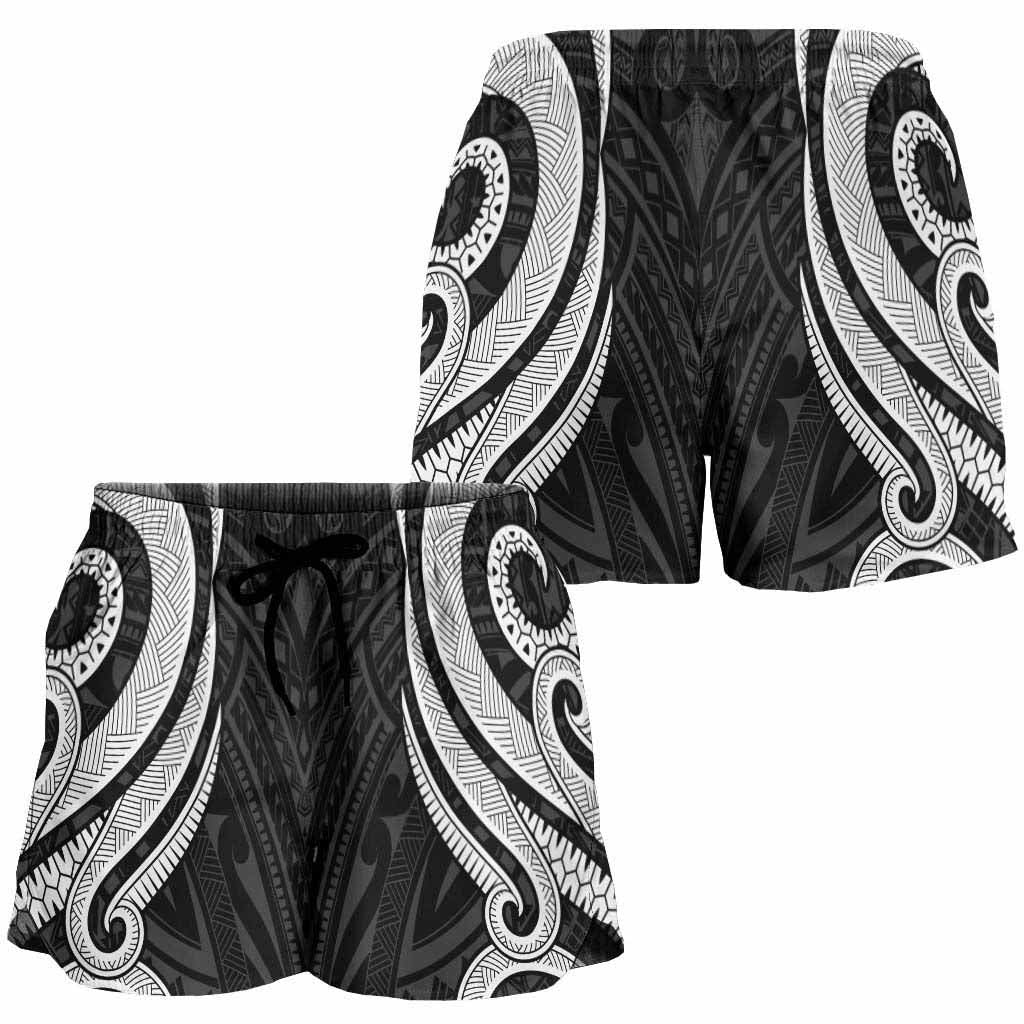Yap Women Shorts - White Tentacle Turtle