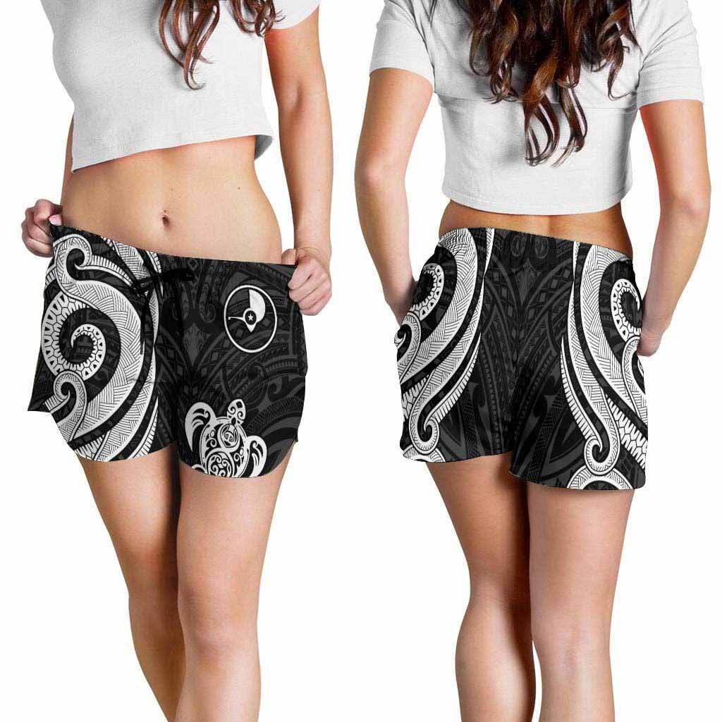 Yap Women Shorts - White Tentacle Turtle