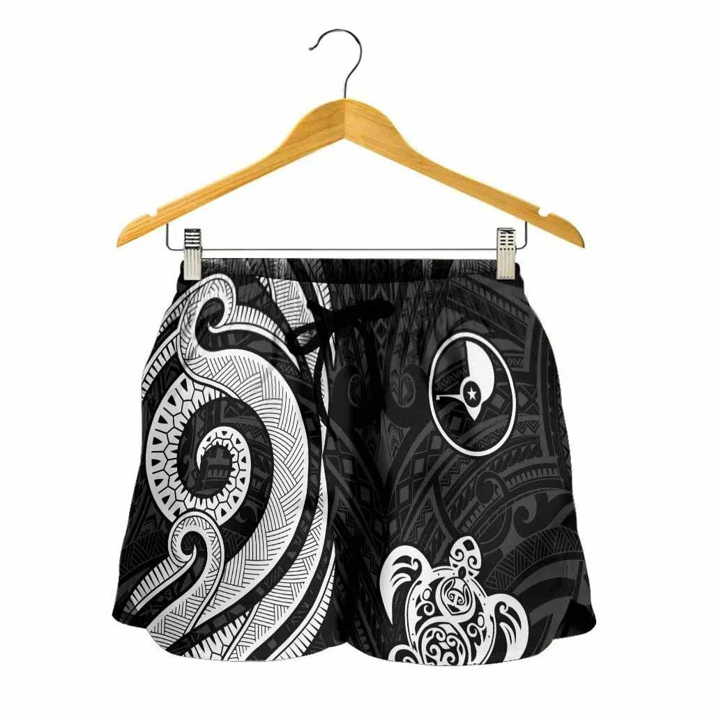 Yap Women Shorts - White Tentacle Turtle