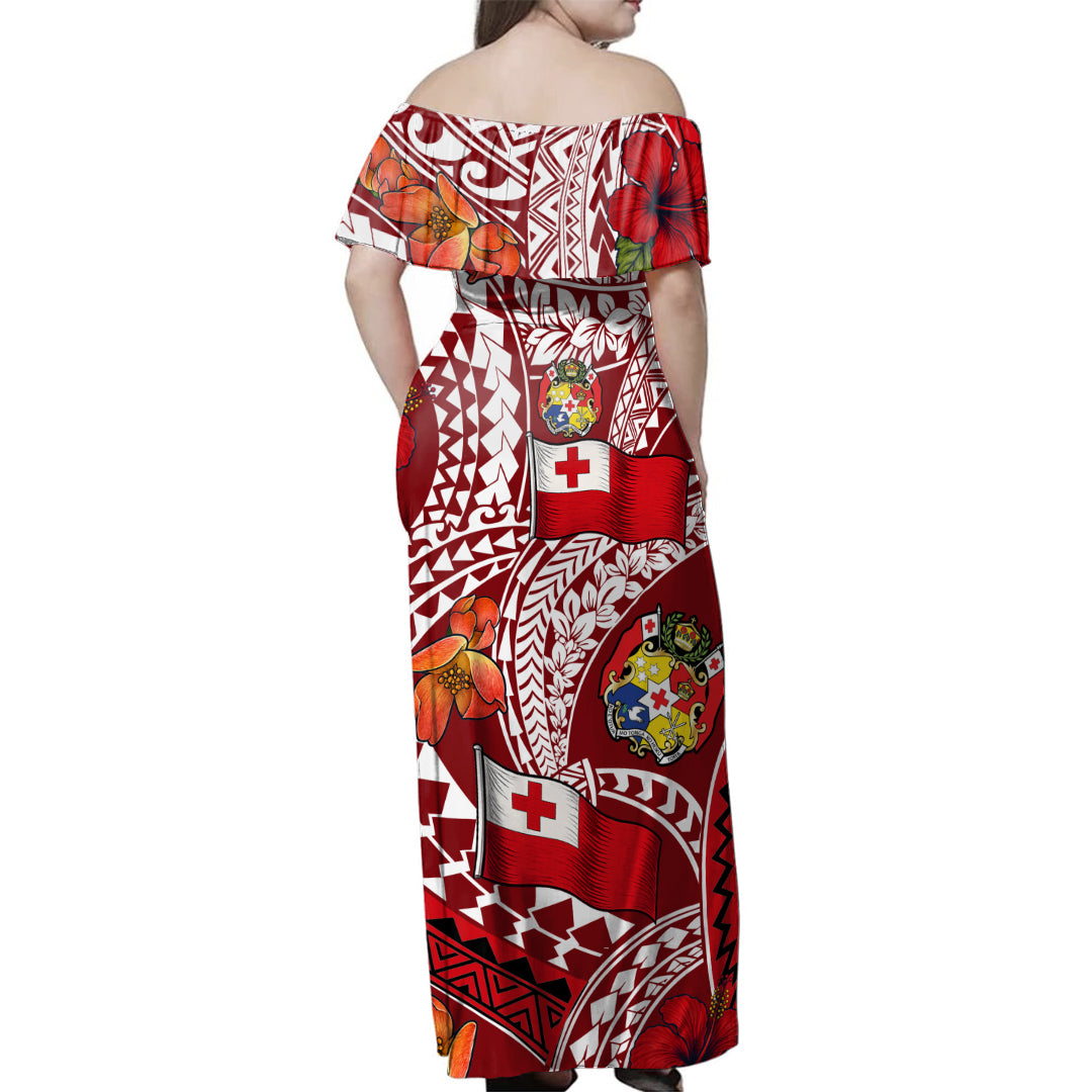 Tonga Combo Dress And Shirt Polynesian Red Shining Parrot Heilala Pattern