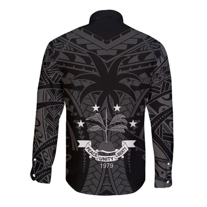 Chuuk State Combo Dress And Long Sleeve Shirts FSM Micronesia Vintage Polynesian Tribal Black Version