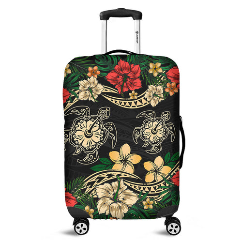 Hawaii Luggage Cover Hawaiian Map Turtle Drawing Tattoo