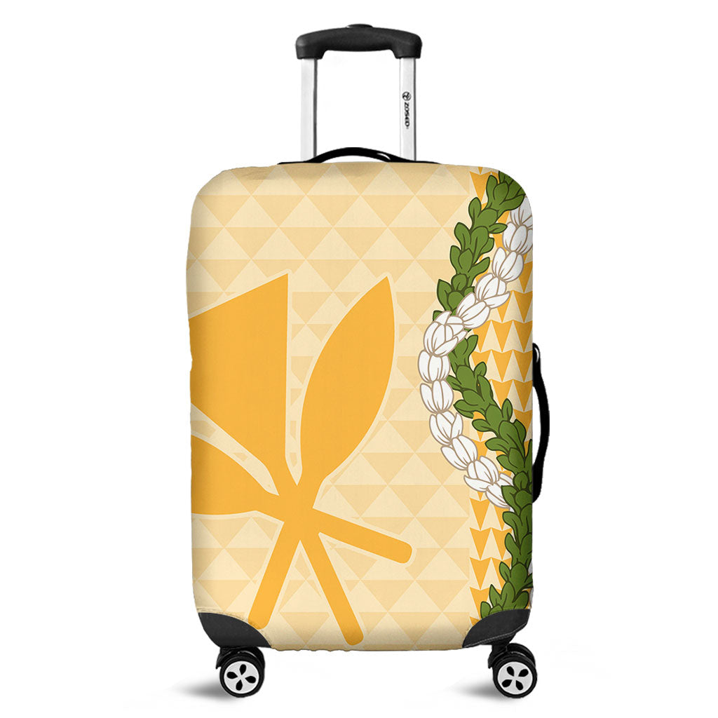 Hawaii Luggage Cover Kanaka Maoli Puakenikeni Maile Flower Lei