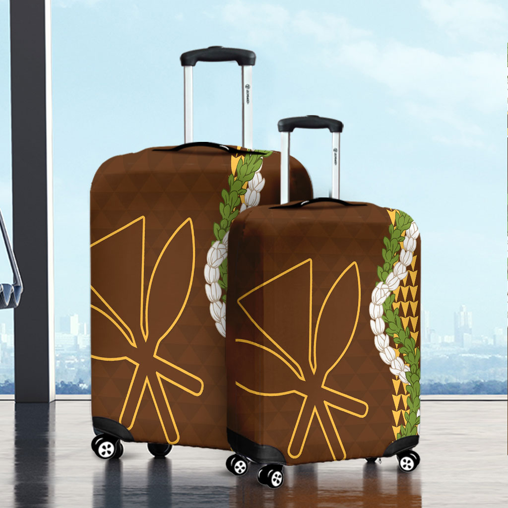 Hawaii Luggage Cover Kanaka Maoli Puakenikeni Maile Flower Lei