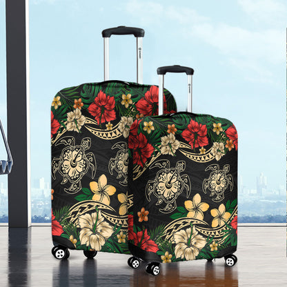 Hawaii Luggage Cover Hawaiian Map Turtle Drawing Tattoo