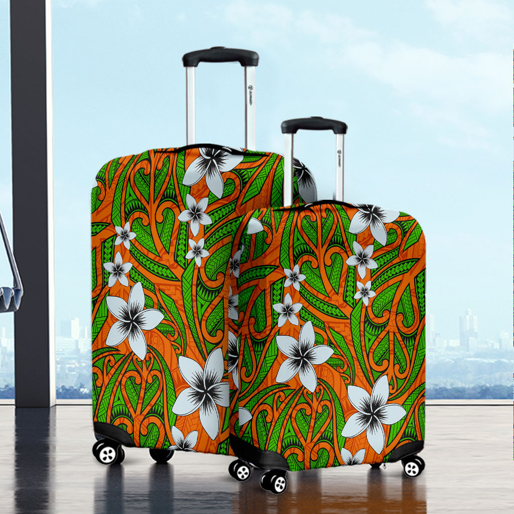 New Zealand Luggage Cover Maori Pattern Plumeria