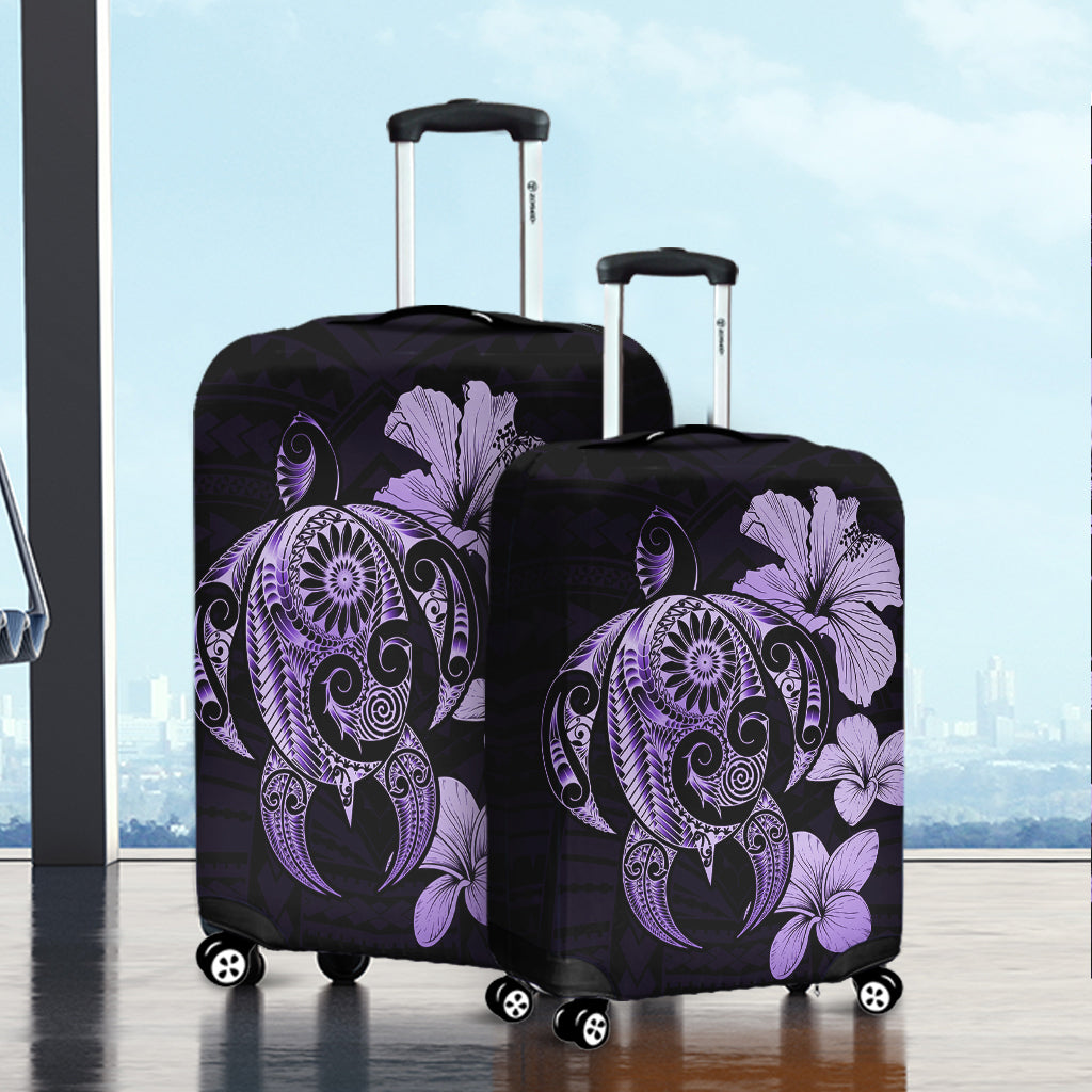 Hawaii Luggage Cover Hibiscus Plumeria Mix Polynesian Turtle