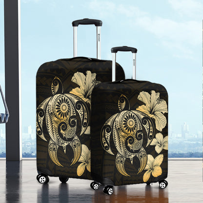 Hawaii Luggage Cover Hibiscus Plumeria Mix Polynesian Turtle