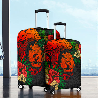 Solomon Islands Luggage Cover Polynesian Coat Of Arms Tropical