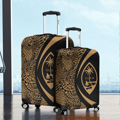 Guam Luggage Cover Lauhala Gold Circle Style