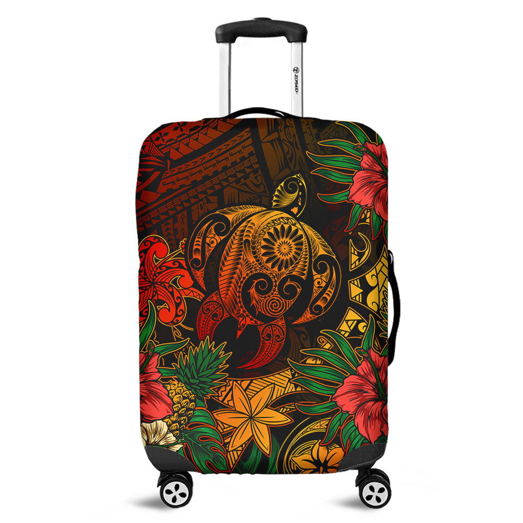 Hawaii Luggage Cover Tribal Polynesia Sea Turtle Design Pacific Dream