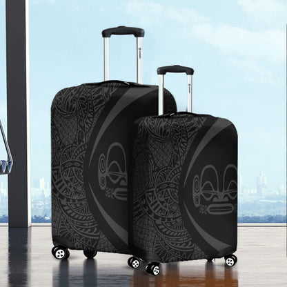 Marquesas Islands Luggage Cover Lauhala Gray Circle Style