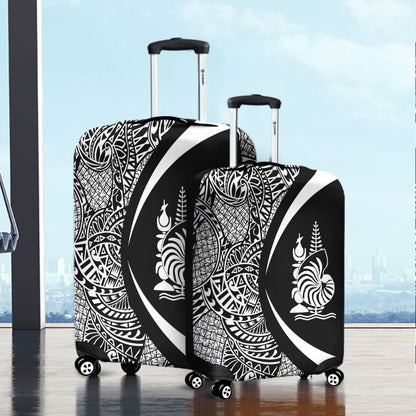 New Caledonia Luggage Cover Lauhala White Circle Style