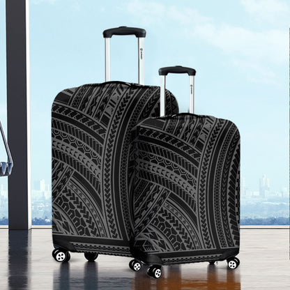 Hawaii Luggage Cover Polynesia Pattern Gray