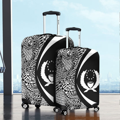 Pohnpei State Luggage Cover Lauhala White Circle Style