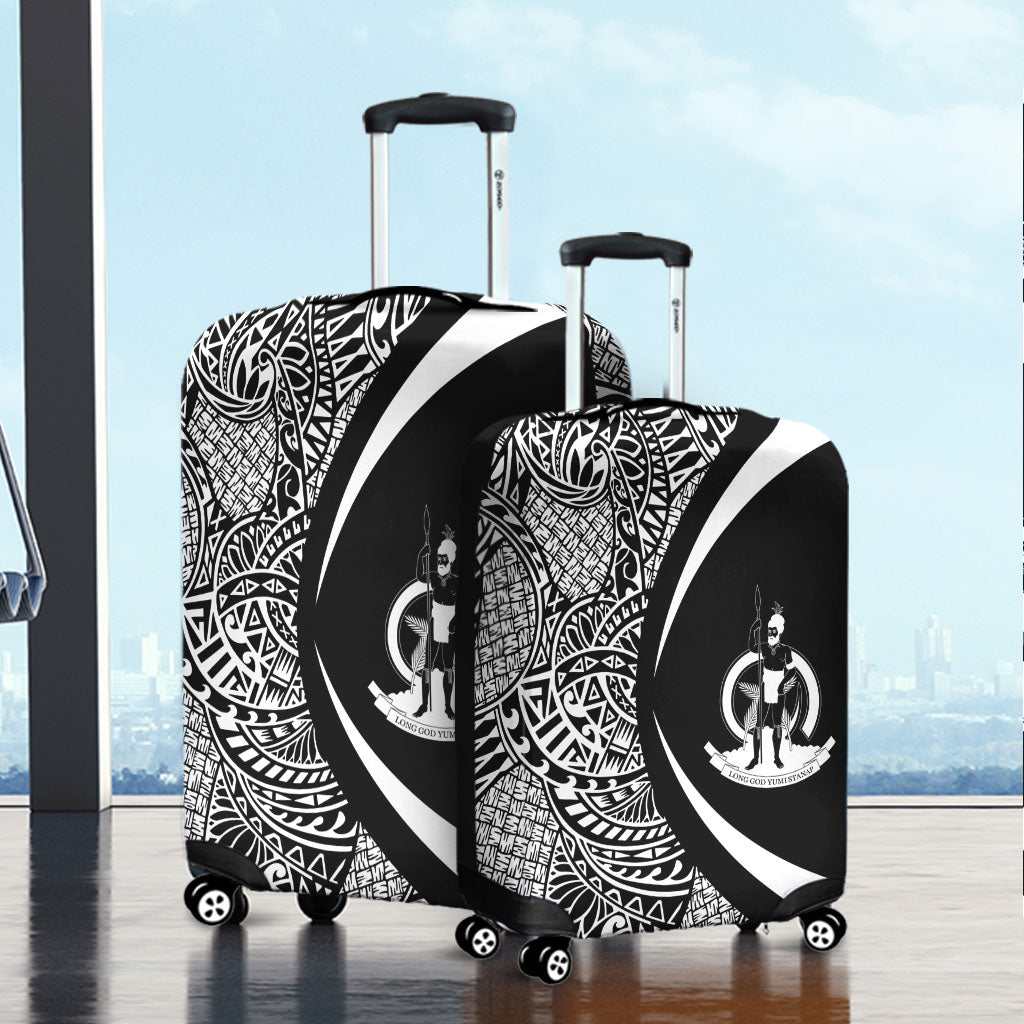 Vanuatu Luggage Cover Lauhala White Circle Style