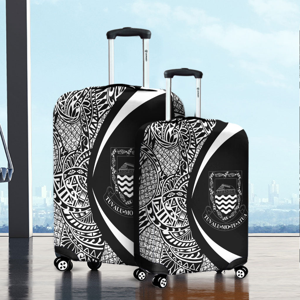 Tuvalu Luggage Cover Lauhala White Circle Style