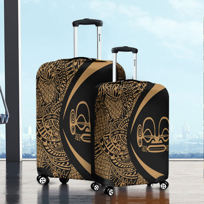 Marquesas Islands Luggage Cover Lauhala Gold Circle Style