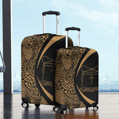 Tokelau Luggage Cover Lauhala Gold Circle Style