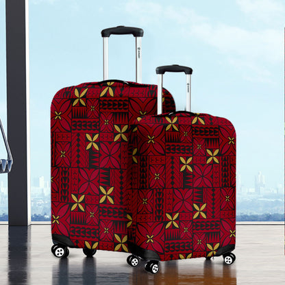 Samoa Luggage Cover Siapo Design Tribal Pattern Red