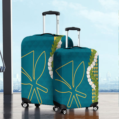 Hawaii Luggage Cover Kanaka Maoli Puakenikeni Maile Flower Lei