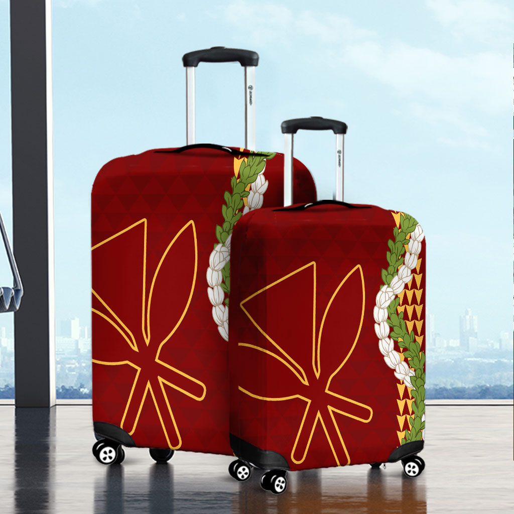 Hawaii Luggage Cover Kanaka Maoli Puakenikeni Maile Flower Lei
