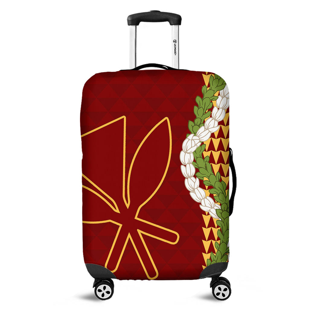 Hawaii Luggage Cover Kanaka Maoli Puakenikeni Maile Flower Lei