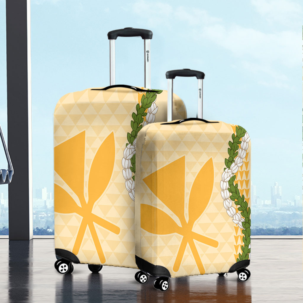 Hawaii Luggage Cover Kanaka Maoli Puakenikeni Maile Flower Lei